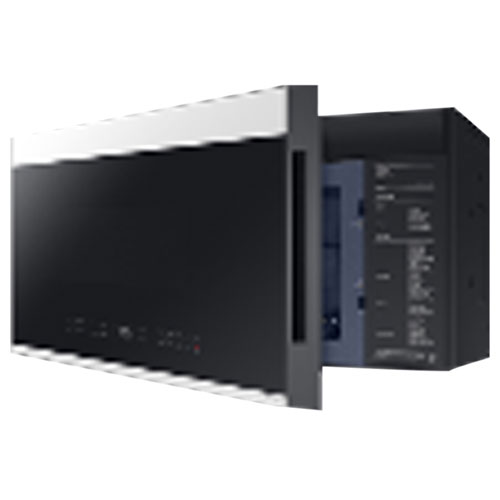 Four à micro-ondes à hotte intégrée BESPOKE de Samsung - 2,1 pi³ - Verre blanc