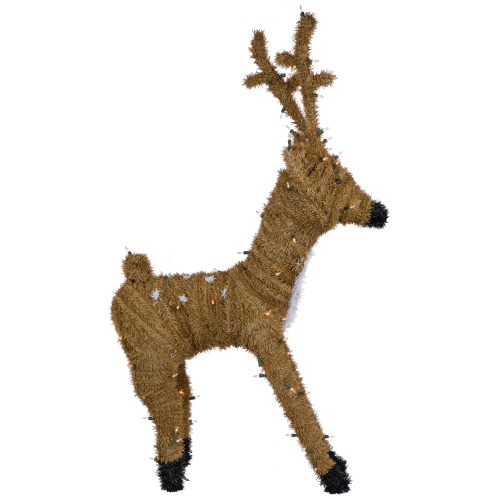 Pre-Lit Standing Reindeer with Spots Outdoor Christmas Decoration - Brown