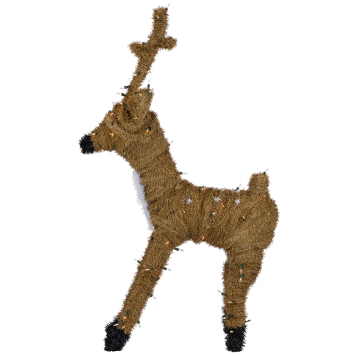 Pre-Lit Standing Reindeer with Spots Outdoor Christmas Decoration - Brown