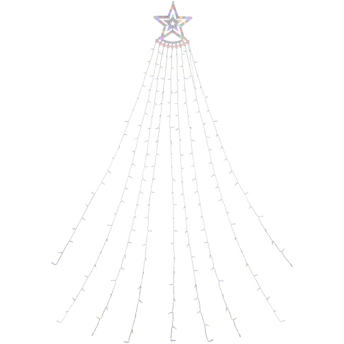 Décoration de Noël d'extérieur illuminée en cascade de LED - 12,5 pi - Lumières qui changent de couleur