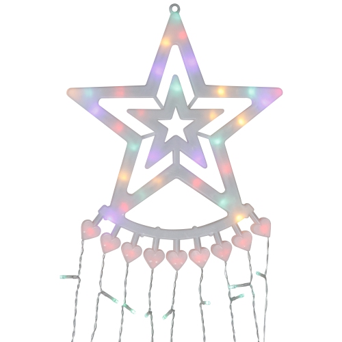 Décoration de Noël d'extérieur illuminée en cascade de LED - 12,5 pi - Lumières qui changent de couleur