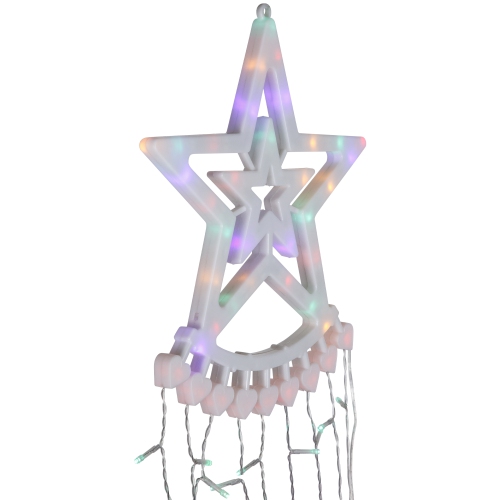 Décoration de Noël d'extérieur illuminée en cascade de LED - 12,5 pi - Lumières qui changent de couleur