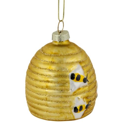 Décoration de Noël en verre, ruche scintillante, 2,75 po