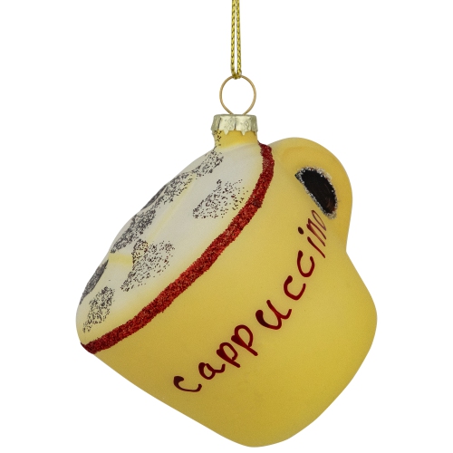NORTHLIGHT  4" Glittered Cappucino Glass Christmas Ornament