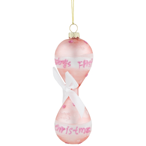 NORTHLIGHT  Baby Girl's First Christmas 2023 Glass Ornament - 5"