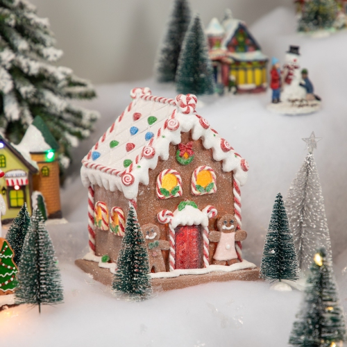 Pre-Lit LED Gingerbread Candy House Christmas Decoration - 7.5"