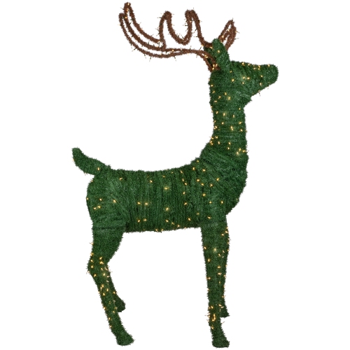 Lighted Commercial Standing Topiary Reindeer Outdoor Christmas Decoration - 6.5' - Warm White LED Lights