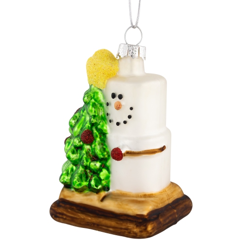 3.25" Smore with Tree Glass Christmas Ornament