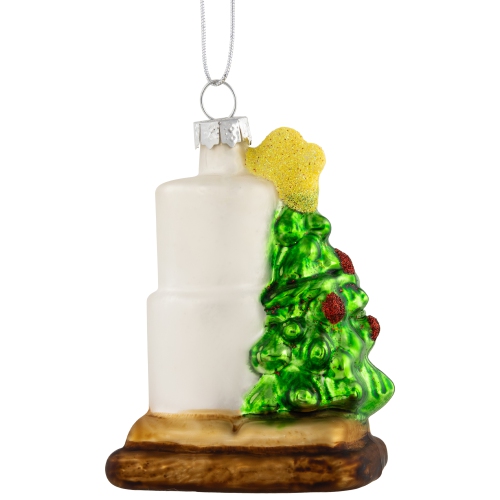 3.25" Smore with Tree Glass Christmas Ornament