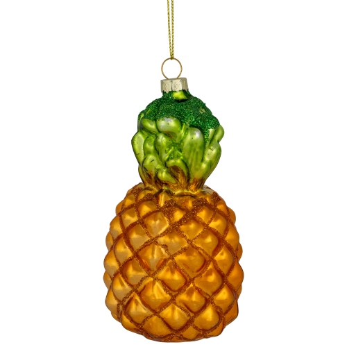 NORTHLIGHT  4.75" Glittered Pineapple Glass Christmas Hanging Ornament I love this BIG PINEAPPLE ornament