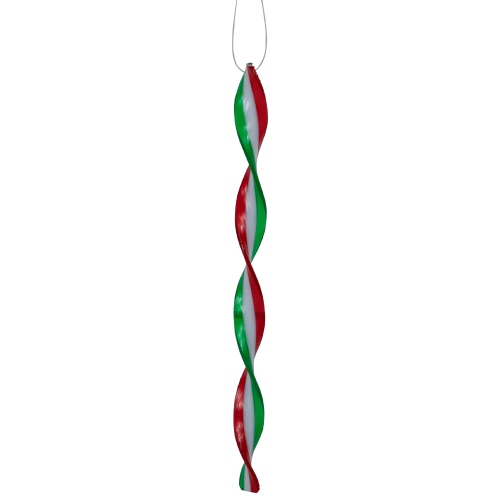 6ct White, Red and Green Candy Swirl Christmas Ornaments 8"