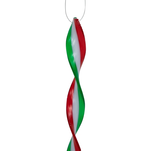6ct White, Red and Green Candy Swirl Christmas Ornaments 8"