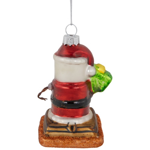 Smore "I Believe In Santa" Glass Christmas Ornament - 3.5" - Red