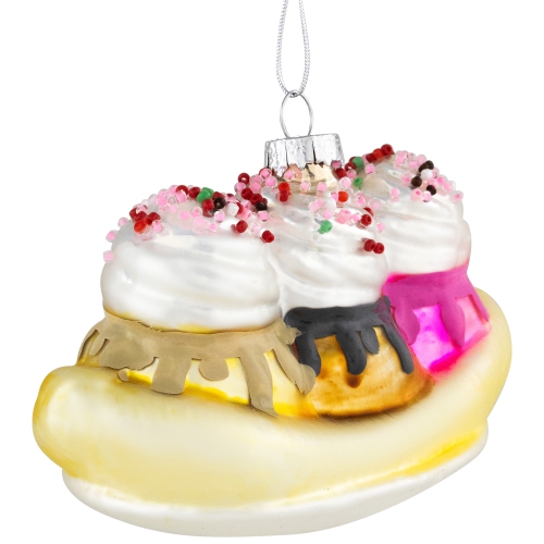 5" Banana Split Glass Christmas Ornament