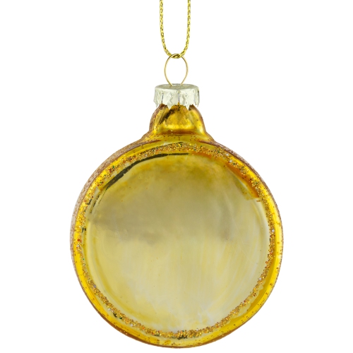 2.5" Glittered Gold Compass Glass Christmas Ornament