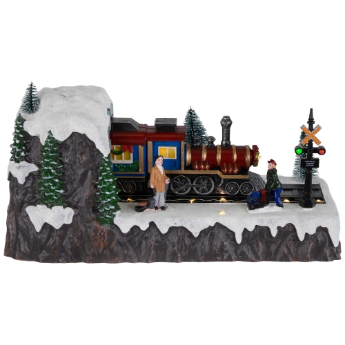 LED Lighted and Musical Christmas Village Train Decoration - 12.25"