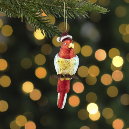 6.5" Tropical Bird Glass Christmas Ornament