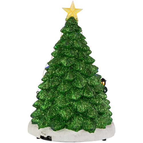 LED Lighted Animated and Musical Santa's Toy Shop Christmas Village Display - 13"