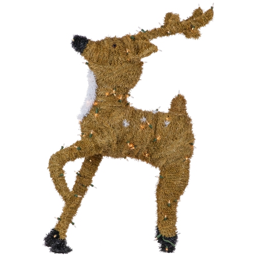 NORTHLIGHT  Pre-Lit Prancing Reindeer With Spots Outdoor Christmas Decoration - In Brown