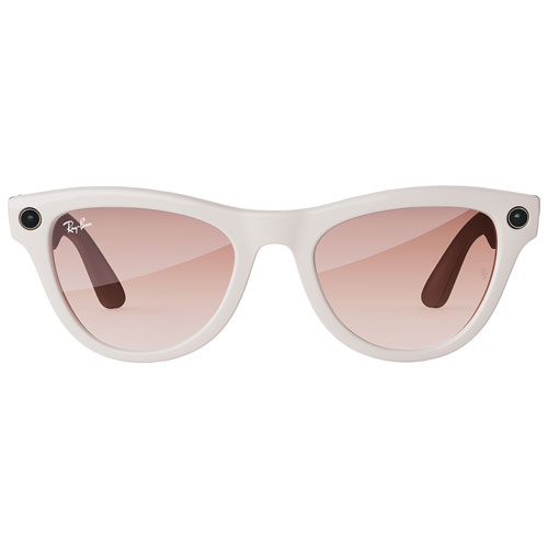Ray-Ban | Meta Skyler Smart Glasses with AI, Photo, Video, Audio & Messaging - Warm Grey/Cinnamon Pink