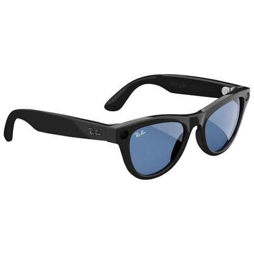 Lunettes Skyler de Ray-Ban | Meta avec IA, photo, vidéo, audio et messagerie - Noir/Bleu céruléen/Transitions