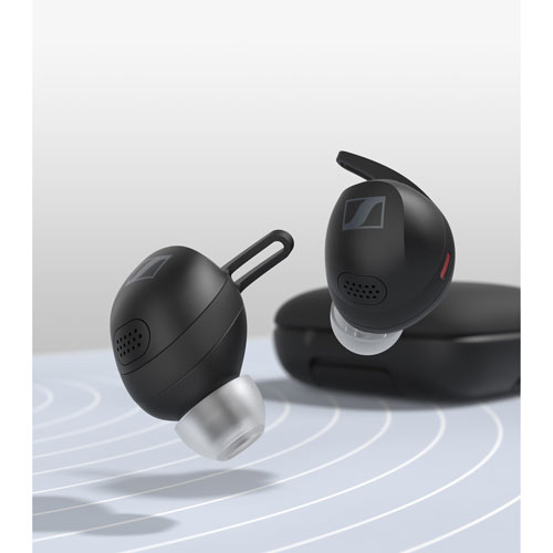Écouteurs boutons 100 % sans fil à suppression du bruit MOMENTUM Sport de Sennheiser - Noir