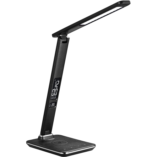 SHOPPINGALL  Refurbished (Excellent) - Led Desk Lamp \w Qi Wireless Charger, USB Charging Port, 3 Color Modes \w 5 Brightness Levels, 8W, Sa-Dl1W