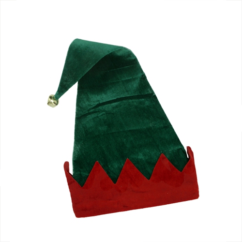 Chapeau de lutin de Noël unisexe, vert et rouge, adulte, 22 po - taille unique