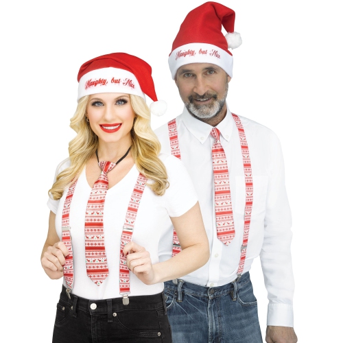 Ensemble de bretelles de Noël Holly Day avec renne rouge et blanc 3PC - taille unique