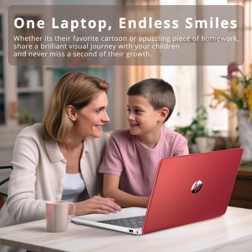 HP Laptop 15.6" HD Intel Pentium N200 1.1GHz 4GB 128GB SSD Windows 11 Home Red Refurbished Good