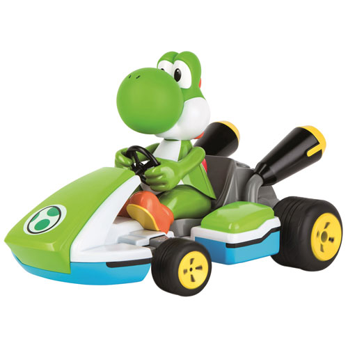 Kart de course téléguidé à échelle 1:16 Yoshi de Carrera - Vert/Blanc/Bleu/Jaune