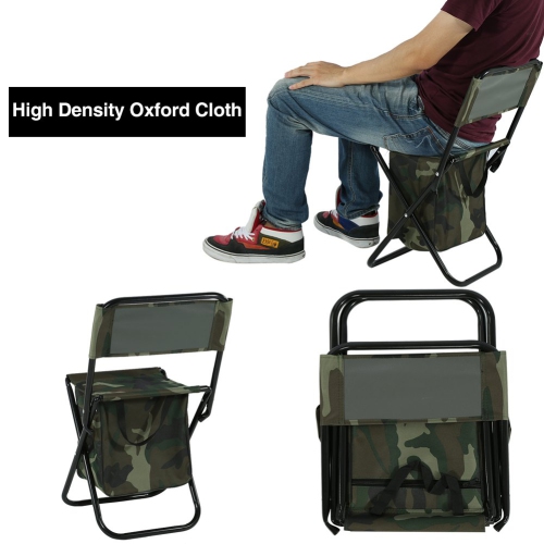 Portable Lightweight Backrest Stool Foldable Backpack Cam Chairs Convenient Carry Replacement for Traveling/Picnic/Hiking/Beach, Camouflage