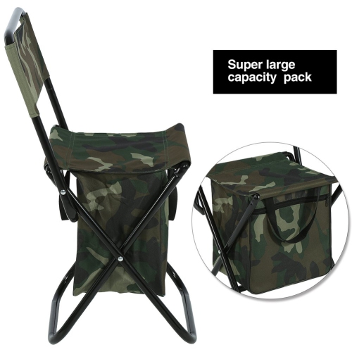 Portable Lightweight Backrest Stool Foldable Backpack Cam Chairs Convenient Carry Replacement for Traveling/Picnic/Hiking/Beach, Camouflage
