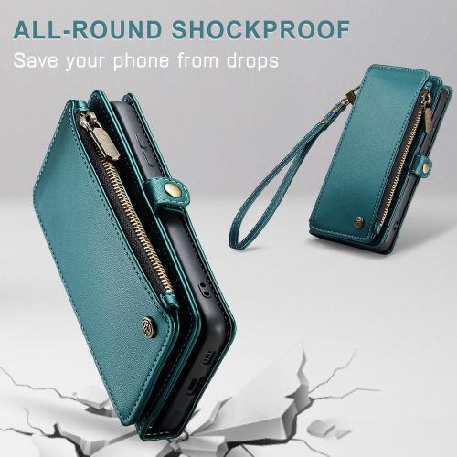 Samsung Galaxy S24 Case, RFID Blocking Galaxy S24 Case Wallet for Women Men with Credit Card Holder, PU Leather Magnetic Flip Zipper Strap Phone Case