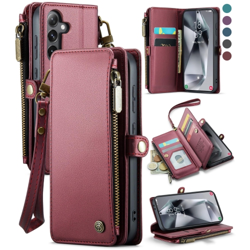 Samsung Galaxy S24 Case, RFID Blocking Galaxy S24 Case Wallet for Women Men with Credit Card Holder, PU Leather Magnetic Flip Zipper Strap Phone Case
