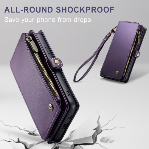 Samsung Galaxy S24 Case, RFID Blocking Galaxy S24 Case Wallet for Women Men with Credit Card Holder, PU Leather Magnetic Flip Zipper Strap Phone Case