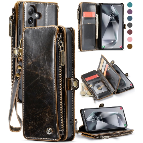 Samsung Galaxy S24 5G Case, RFID Blocking Galaxy S24 Case Wallet for Women Men with Credit Card Holder, PU Leather Magnetic Flip Zipper Strap Phone