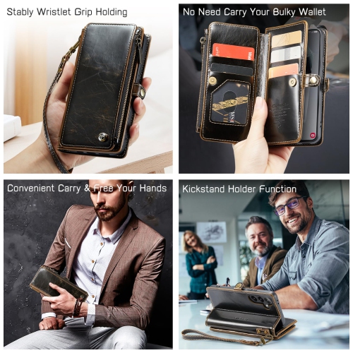 Samsung Galaxy S24 5G Case, RFID Blocking Galaxy S24 Case Wallet for Women Men with Credit Card Holder, PU Leather Magnetic Flip Zipper Strap Phone