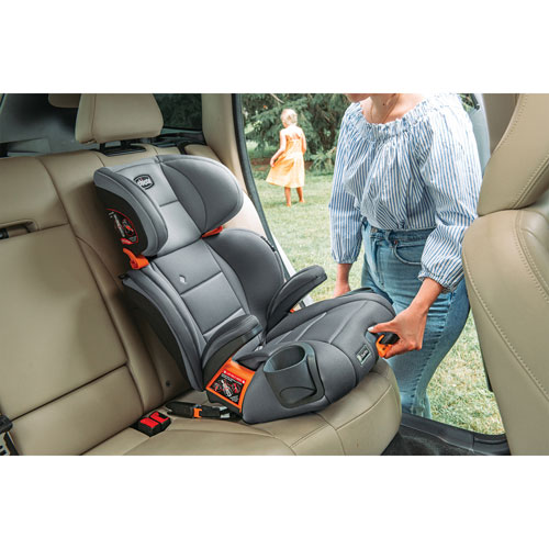 Chicco KidFit ClearTex Plus High Back to Backless Booster Car Seat - Grey/Black