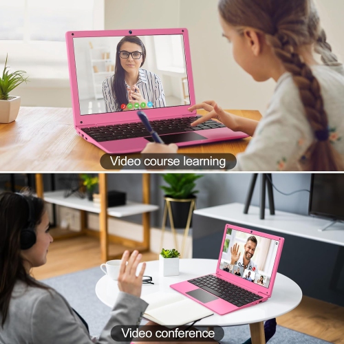 10.1" Ultral Light Laptop Computer, Quad Core Powered by Android 12.0, Portable Netbook Computer with WiFi, Webcam and Bluetooth, Mini Laptop with