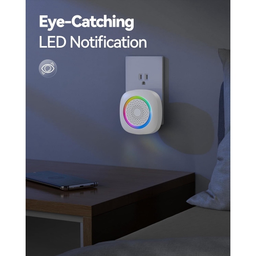 Wireless Doorbell, Waterproof Plug-in Doorbell with RGB Light, 1300ft Range, 0-110dB Bell with 60 Ringtones, 5 Volume Levels & Mute Mode, White