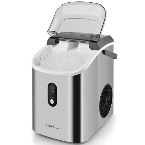 Machine à glaçons de comptoir pour le bar à la maison, machine à glaçons portative autonettoyante avec réservoir d'eau 1,1 L, sacs à glaçons et