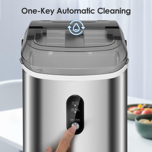 Machine à glaçons de comptoir pour le bar à la maison, machine à glaçons portative autonettoyante avec réservoir d'eau 1,1 L, sacs à glaçons et