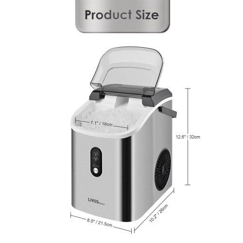 Machine à glaçons de comptoir pour le bar à la maison, machine à glaçons portative autonettoyante avec réservoir d'eau 1,1 L, sacs à glaçons et