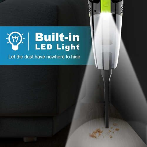 Handheld Vacuum Cordless Car Vacuum with LED Light, 9000PA Hand Vacuum Portable Computer Vacuums, Hand Held Vacuum Cleaner, Green