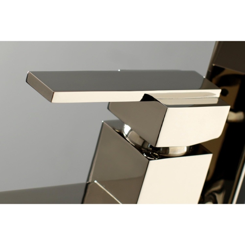 Kingston Brass KS4136QLL Executive Freestanding Roman Tub Filler with Hand Shower, 9" in Spout Reach, Polished Nickel