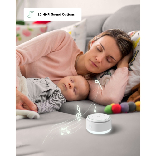 Appareil sonore MomCozy pour bébé-20 sons apaisants et lumière tactile bruit blanc portatif pour enfants et adultes pour minuterie de sommeil et