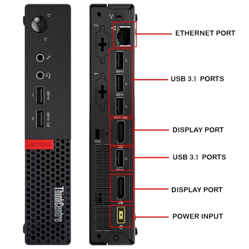 Lenovo ThinkCentre M710q Tiny Business Desktop - Intel Core i5-7400T, 16GB Memory, 512GB SSD, Win 10 Pro + Wi-Fi, Bluetooth by LENOVO - Refurbished condition - Image 3