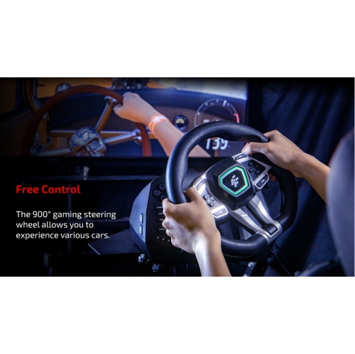 Flashfire IMOLA Adjustable Racing Wheel Set w/ Force Feedback|For Xbox One and Xbox Series X/S,PC,PS4|900° Rotation W/ 3 Pedal Board and