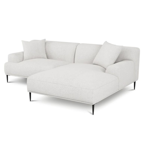 VALENCIA  Kotor Modern Fabric Right Chaise Sofa In White